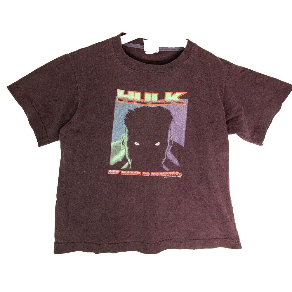 Hulk My Name Is Panama Boy's T-Shirt Large Vintage 1995 Short Sleeve Youth Brown